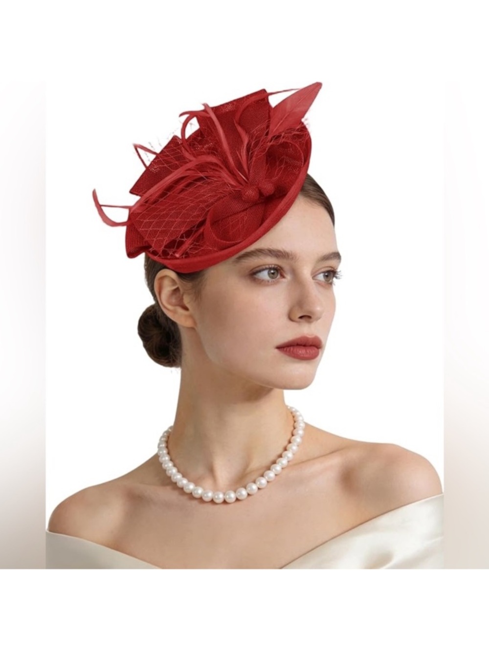 🌹Kentucky Derby Red Fascinator Hat